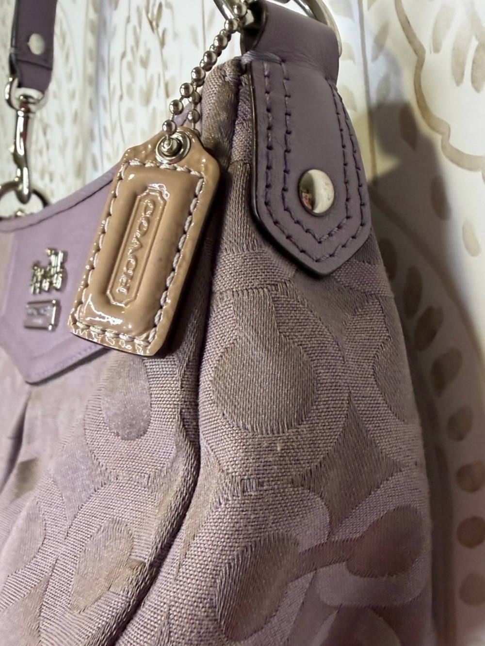 Coach Dark Purple/Lavender Small Shoulder Purse - Picture 13 of 14